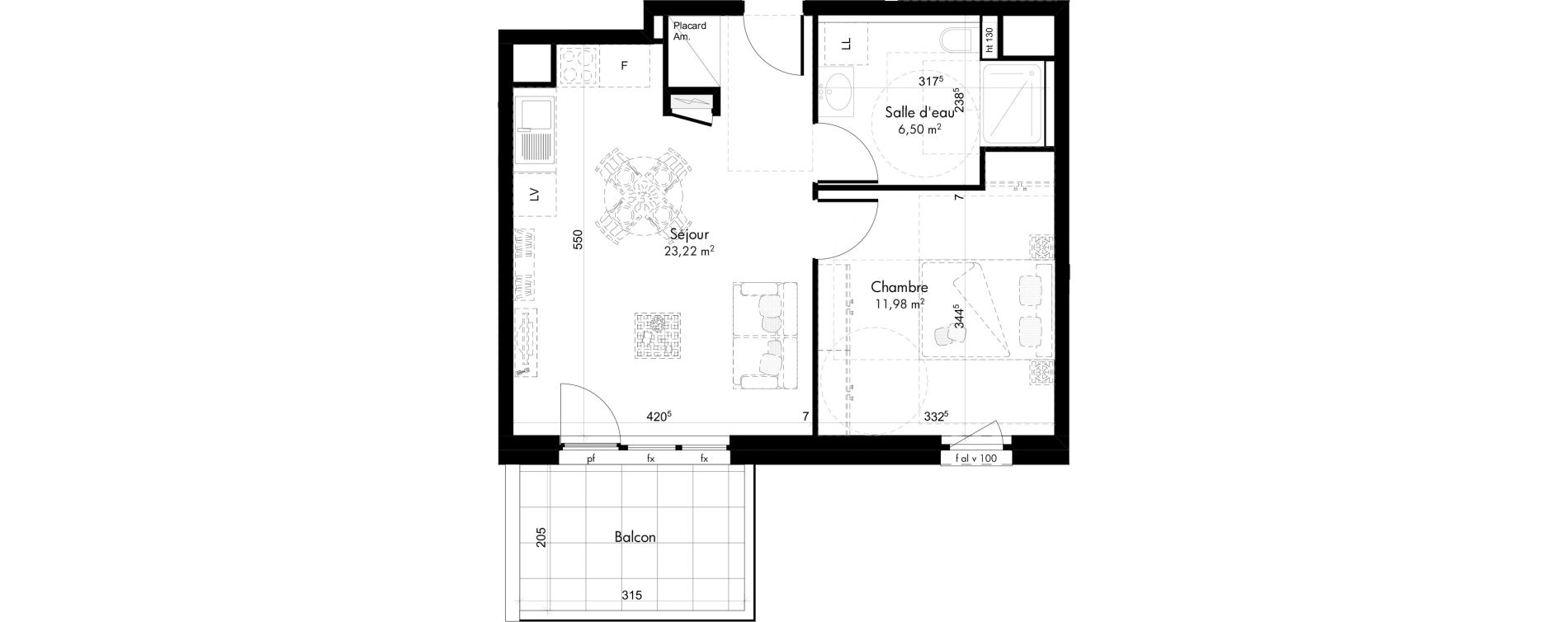 Appartement T2 de 41,70 m2 &agrave; Oberhausbergen Centre