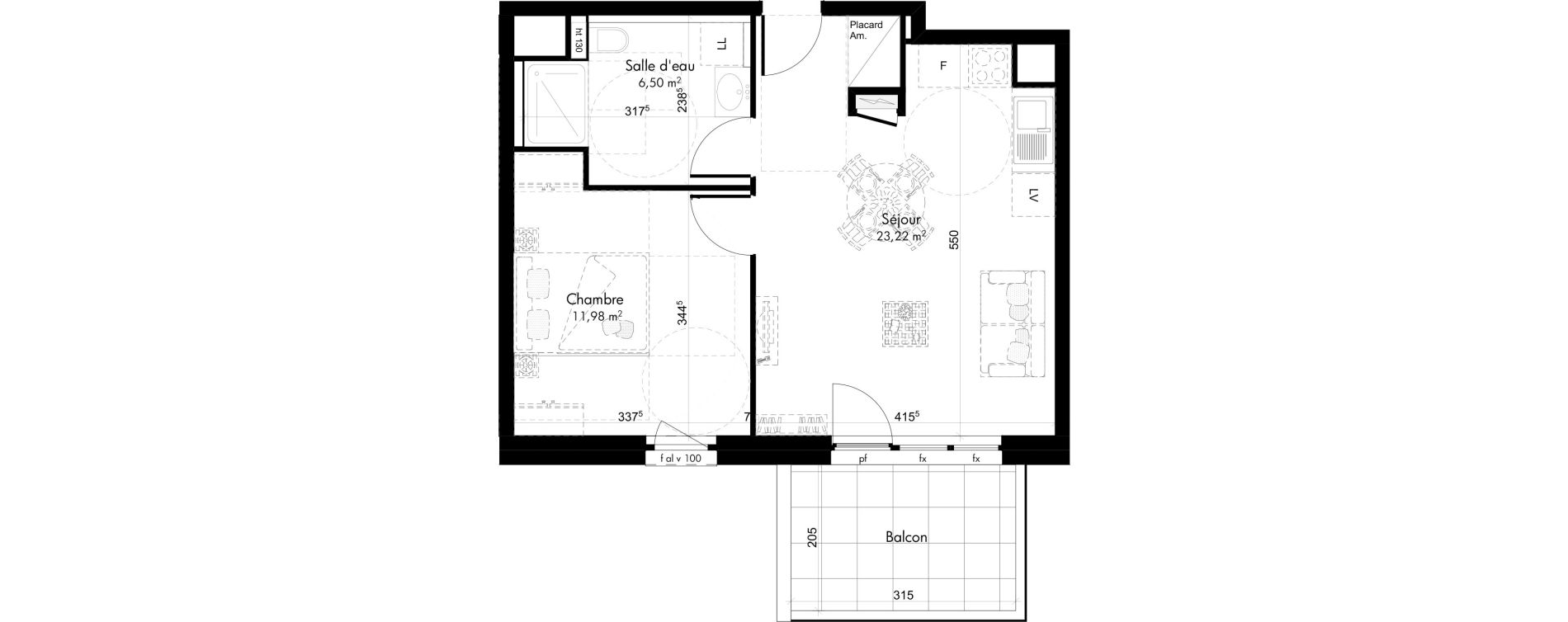 Appartement T2 de 41,70 m2 &agrave; Oberhausbergen Centre