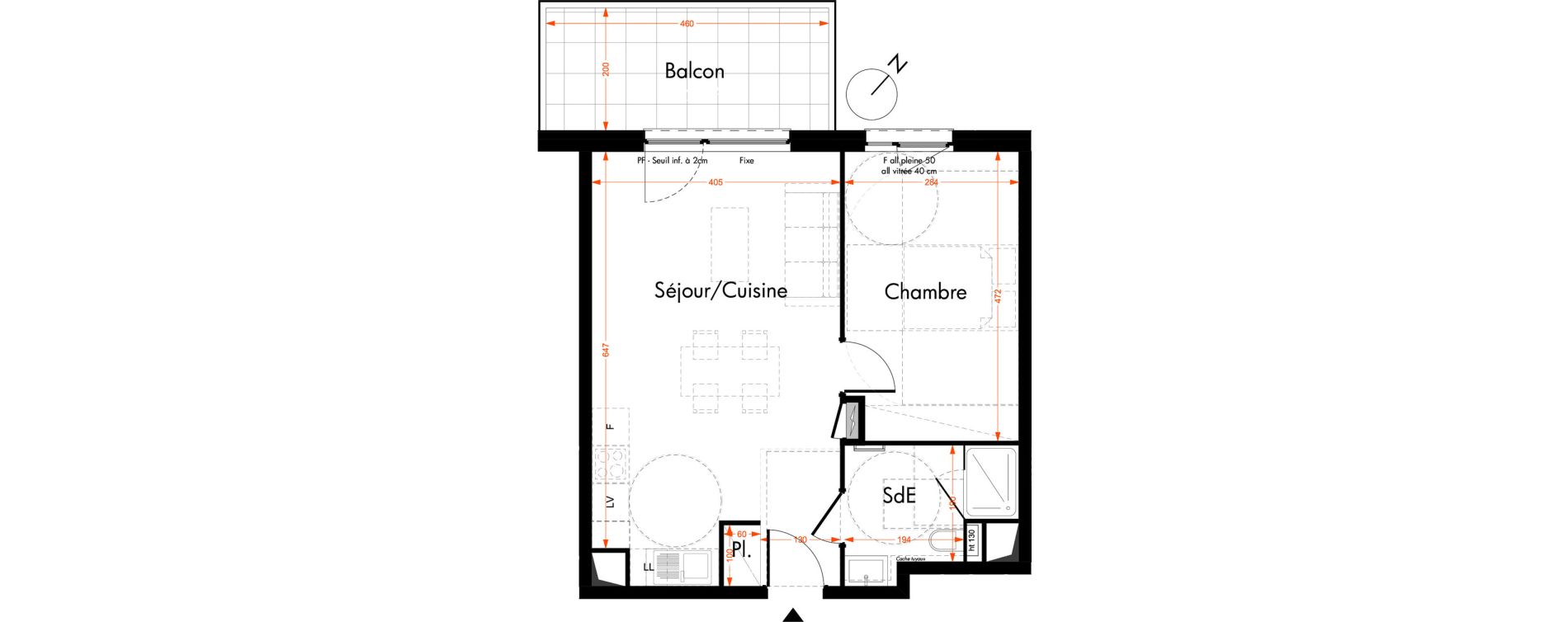 Appartement T2 de 46,40 m2 &agrave; Oberhausbergen Centre