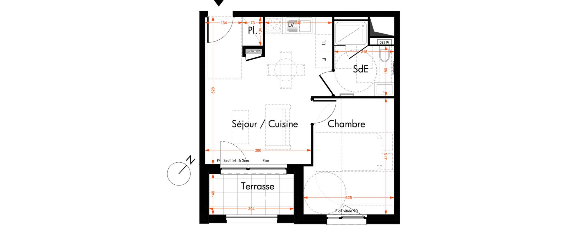 Appartement T2 de 39,50 m2 &agrave; Oberhausbergen Centre