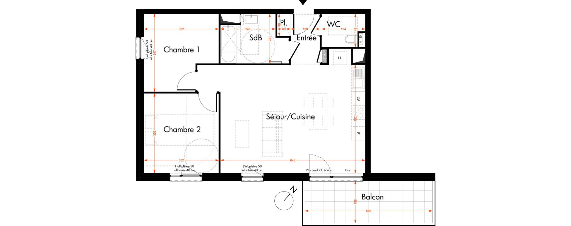 Appartement T3 de 66,80 m2 &agrave; Oberhausbergen Centre