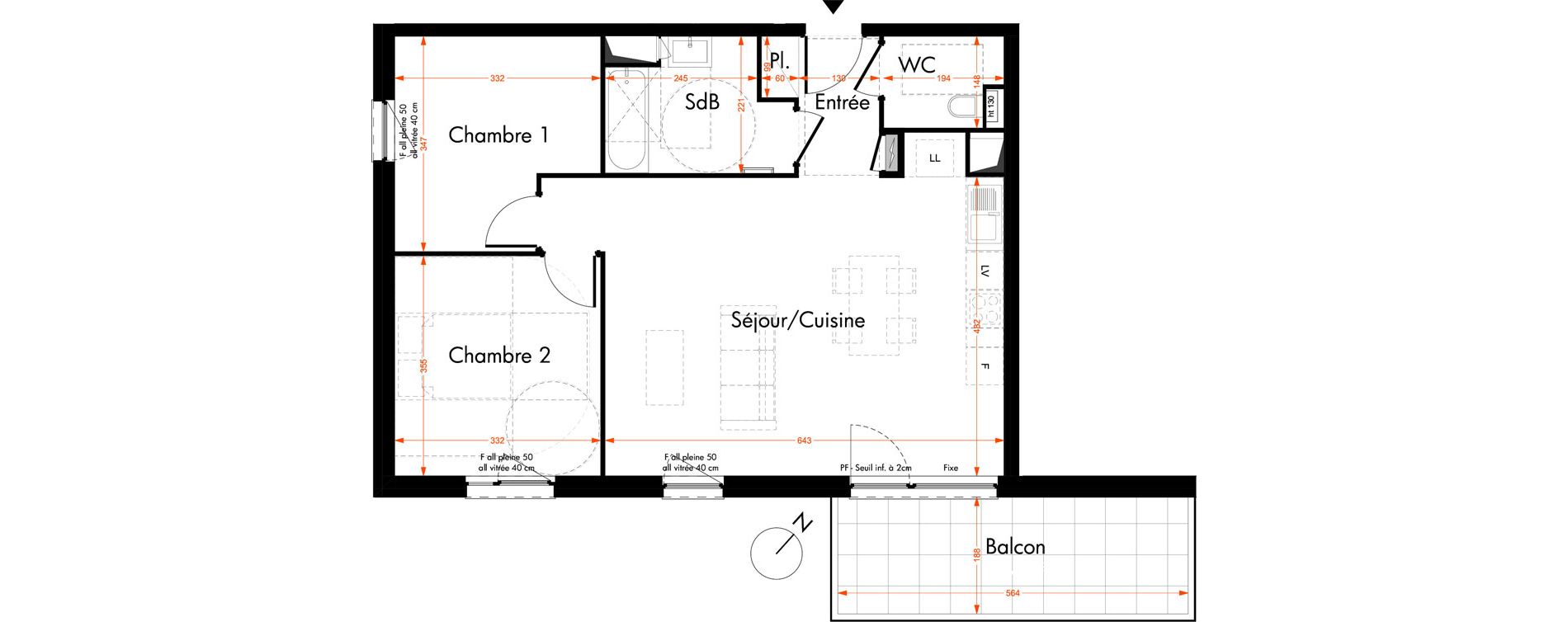 Appartement T3 de 66,80 m2 &agrave; Oberhausbergen Centre