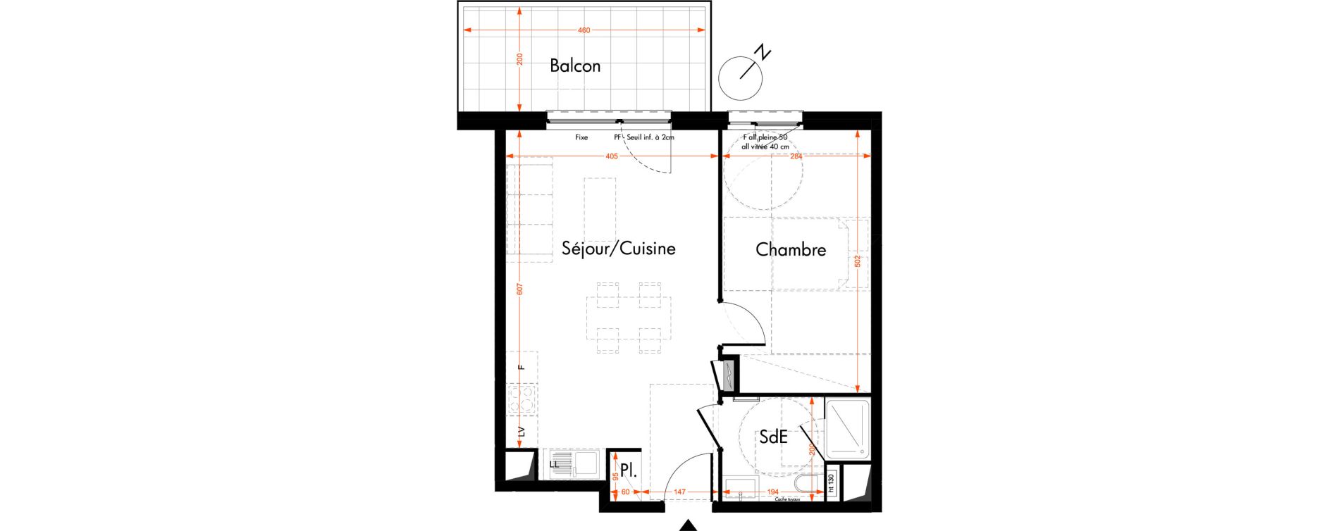 Appartement T2 de 46,40 m2 &agrave; Oberhausbergen Centre