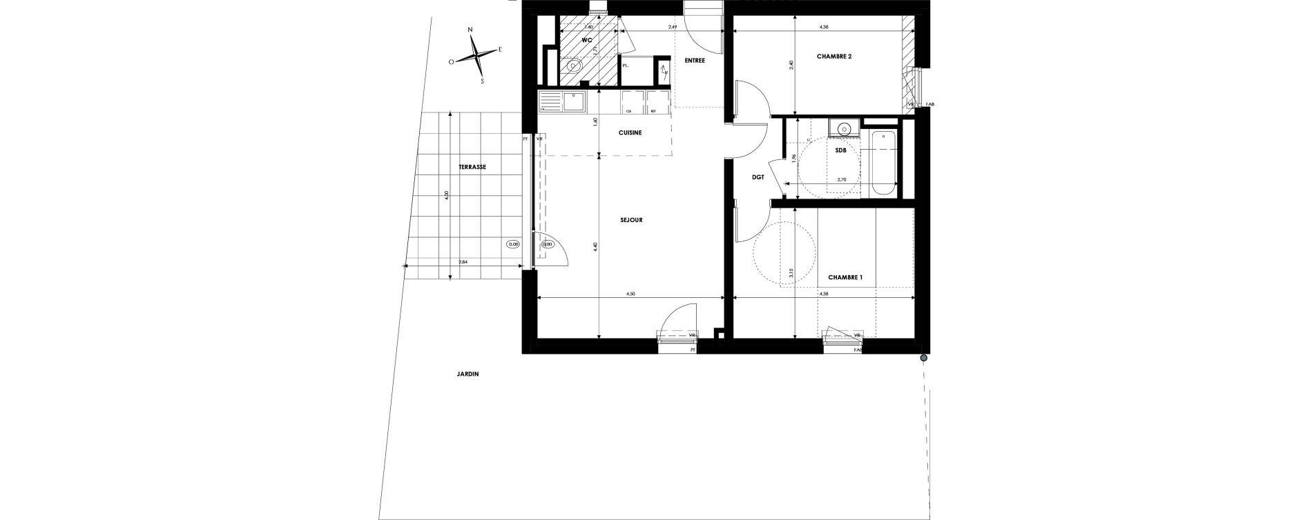 Appartement T3 de 65,35 m2 &agrave; Oberhausbergen Centre