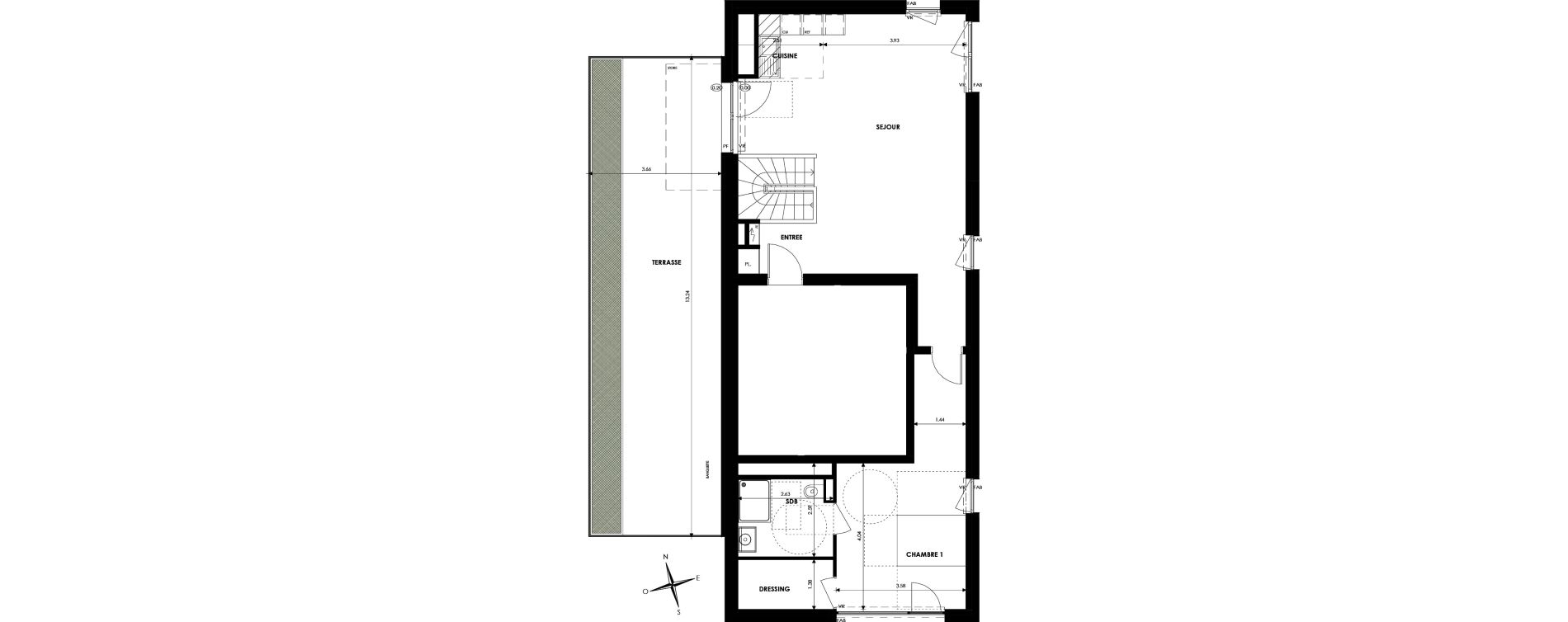 Duplex T4 de 110,31 m2 &agrave; Oberhausbergen Centre