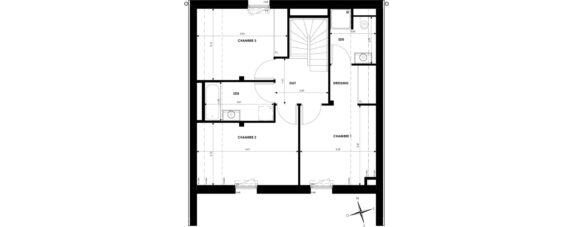 Duplex T5 de 101,85 m2 &agrave; Oberhausbergen Centre