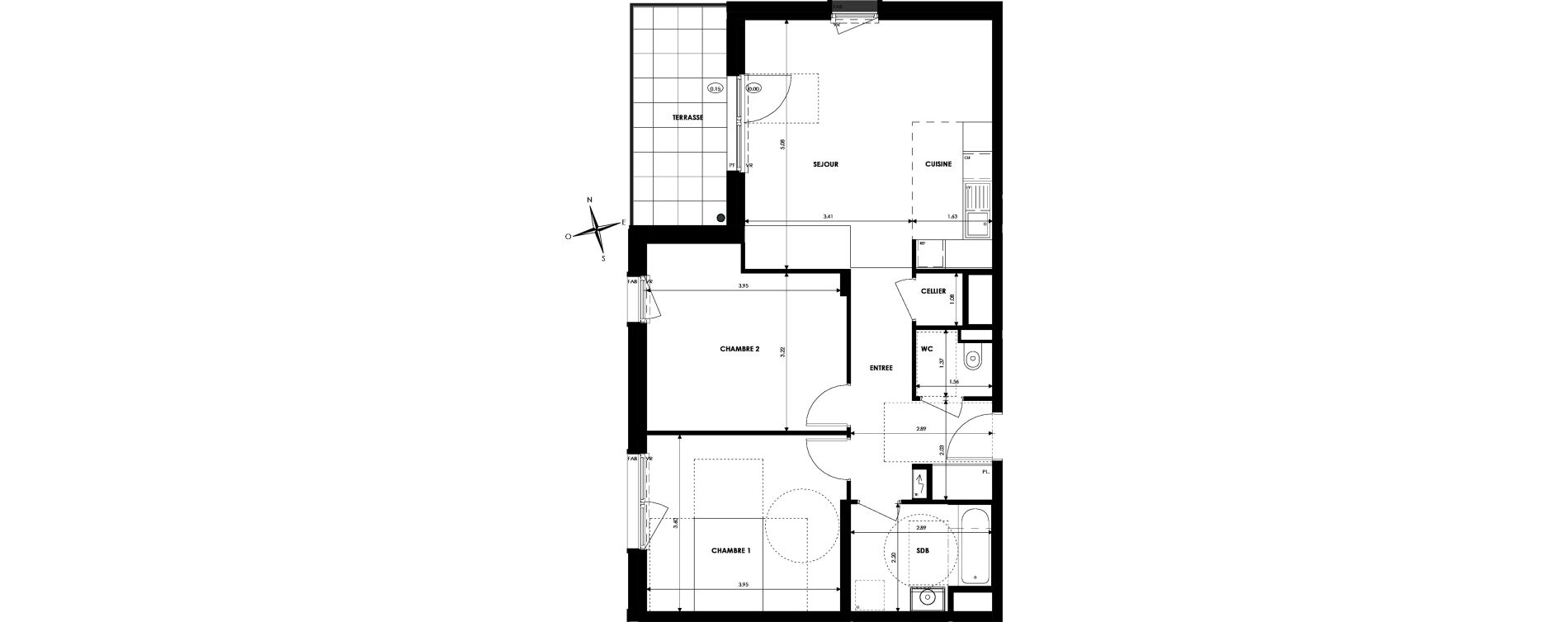 Appartement T3 de 72,19 m2 &agrave; Oberhausbergen Centre