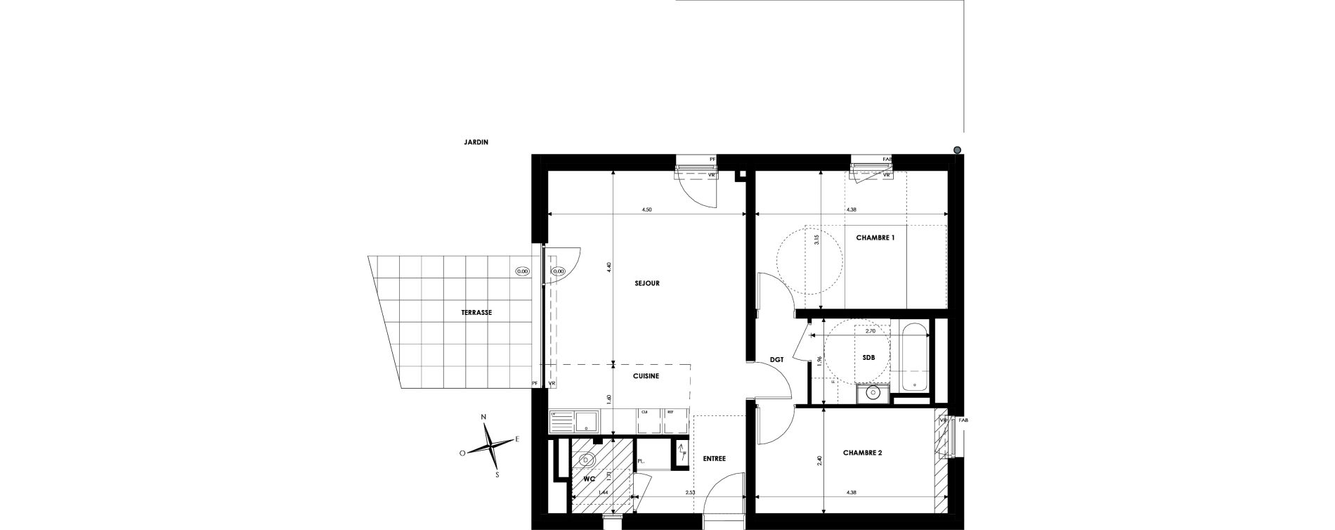 Appartement T3 de 65,35 m2 &agrave; Oberhausbergen Centre