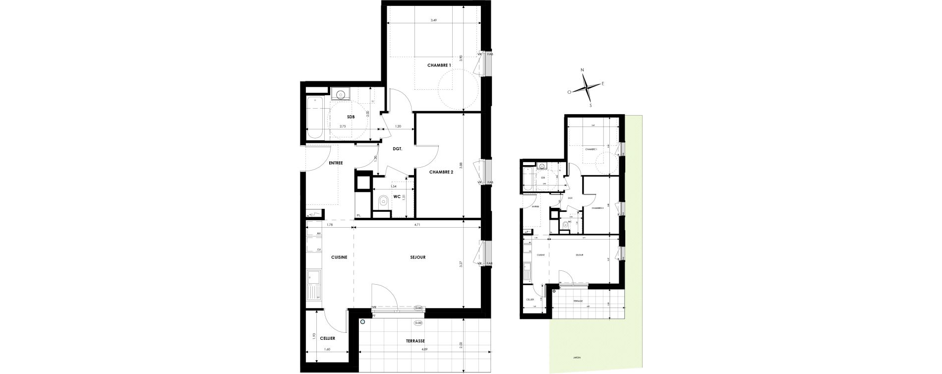 Appartement T3 de 64,14 m2 &agrave; Oberhausbergen Centre