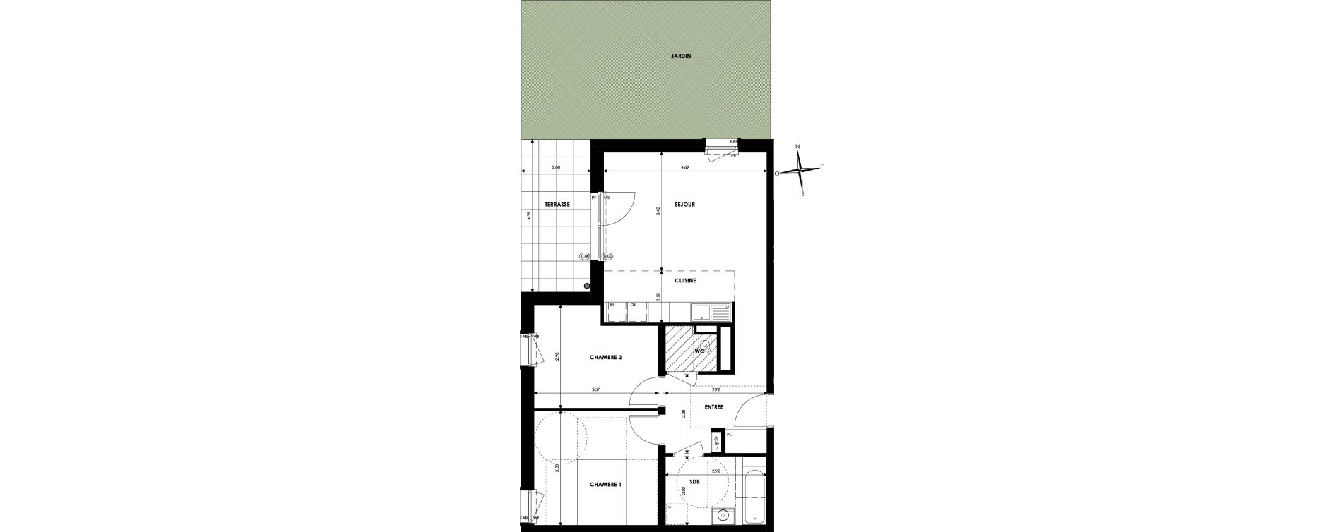 Appartement T3 de 60,04 m2 &agrave; Oberhausbergen Centre
