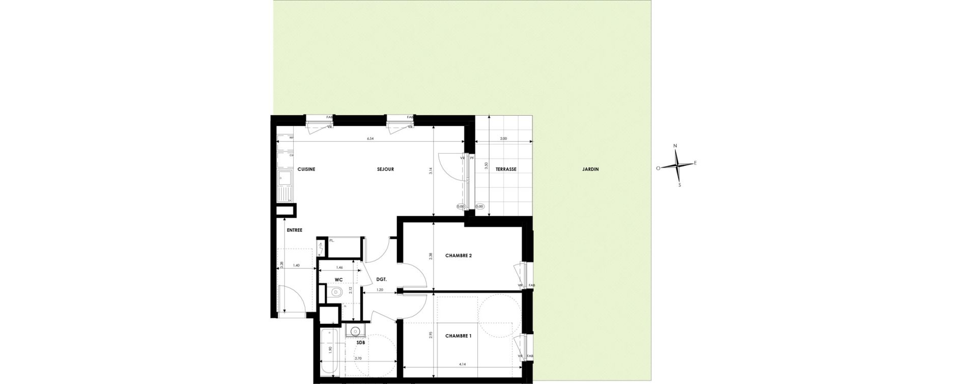 Appartement T3 de 60,47 m2 &agrave; Oberhausbergen Centre