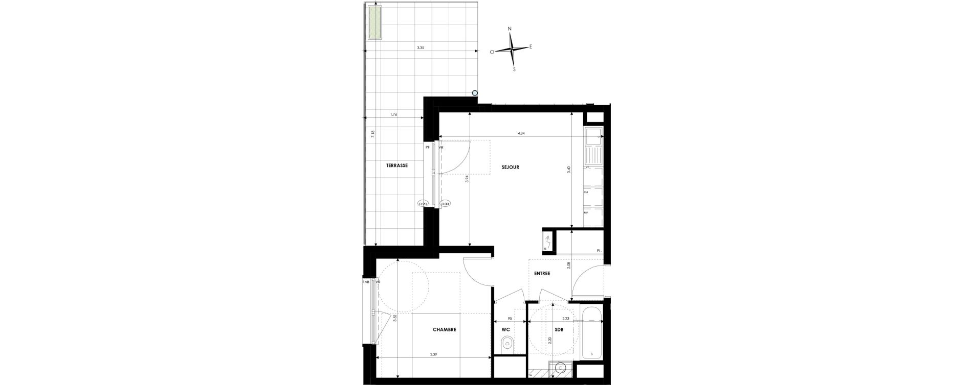 Appartement T2 de 41,82 m2 &agrave; Oberhausbergen Centre