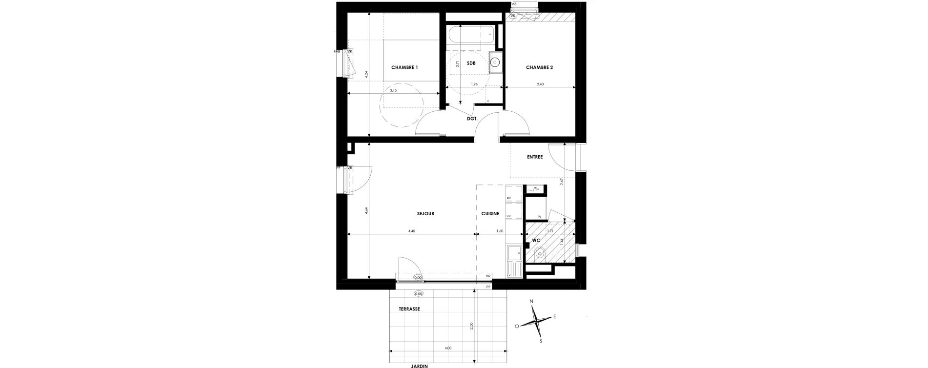 Appartement T3 de 65,23 m2 &agrave; Oberhausbergen Centre