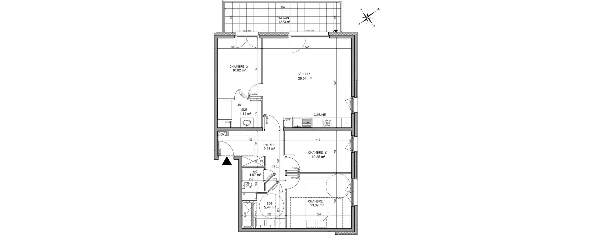 Appartement T4 de 84,14 m2 &agrave; Oberhausbergen Centre