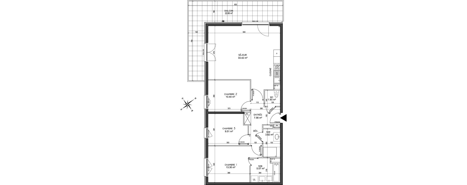 Appartement T4 de 84,99 m2 &agrave; Oberhausbergen Centre
