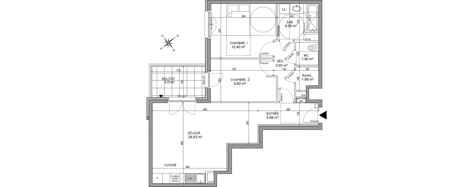 Appartement T3 de 63,79 m2 &agrave; Oberhausbergen Centre