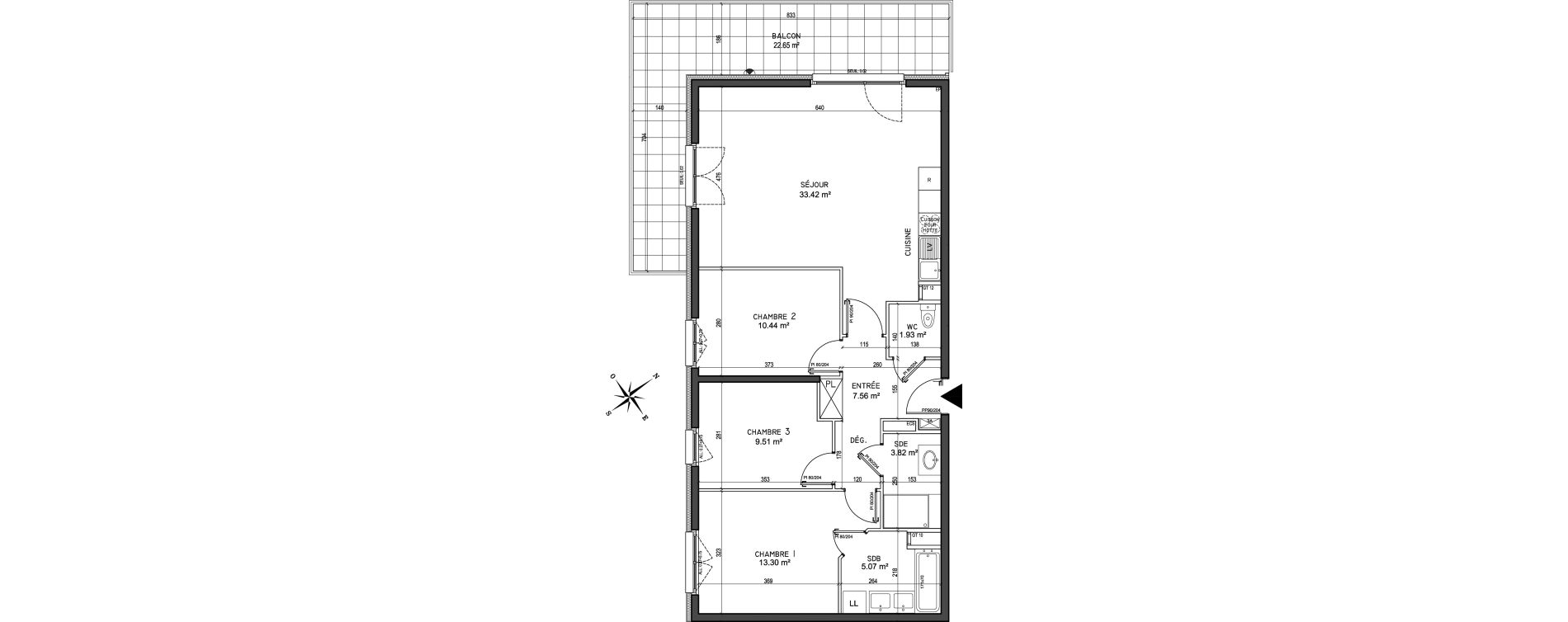 Appartement T4 de 85,05 m2 &agrave; Oberhausbergen Centre