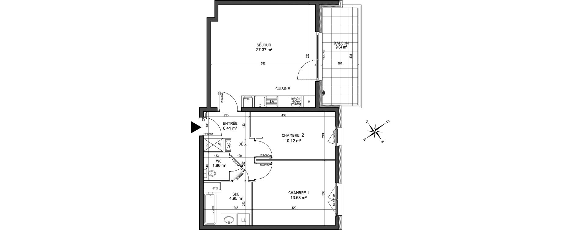 Appartement T3 de 64,28 m2 &agrave; Oberhausbergen Centre