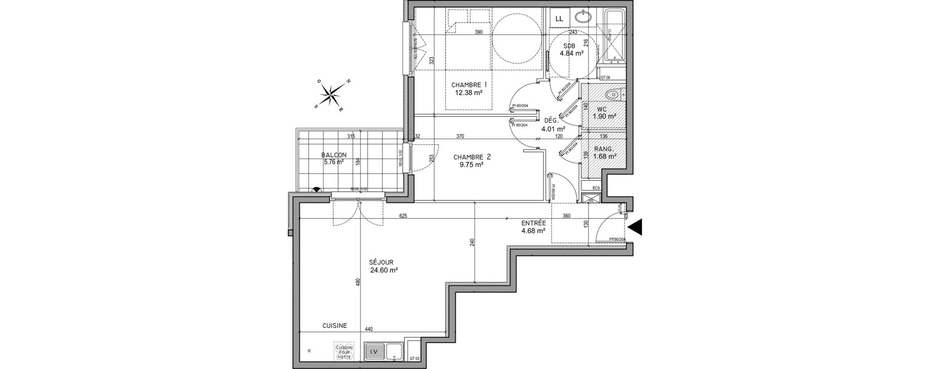 Appartement T3 de 63,76 m2 &agrave; Oberhausbergen Centre