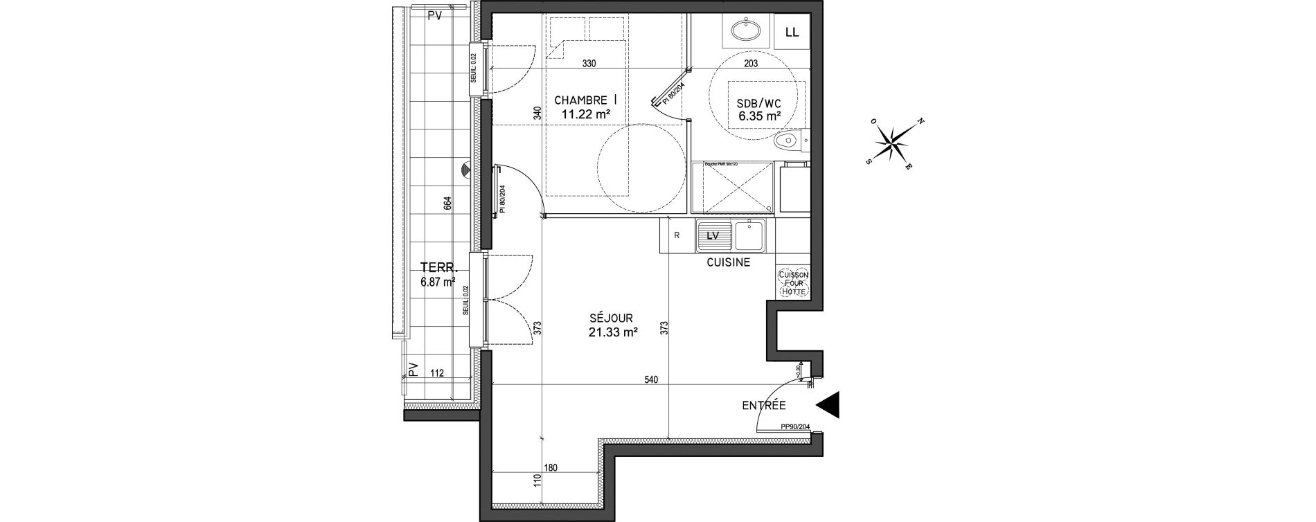 Appartement T2 de 38,90 m2 &agrave; Oberhausbergen Centre