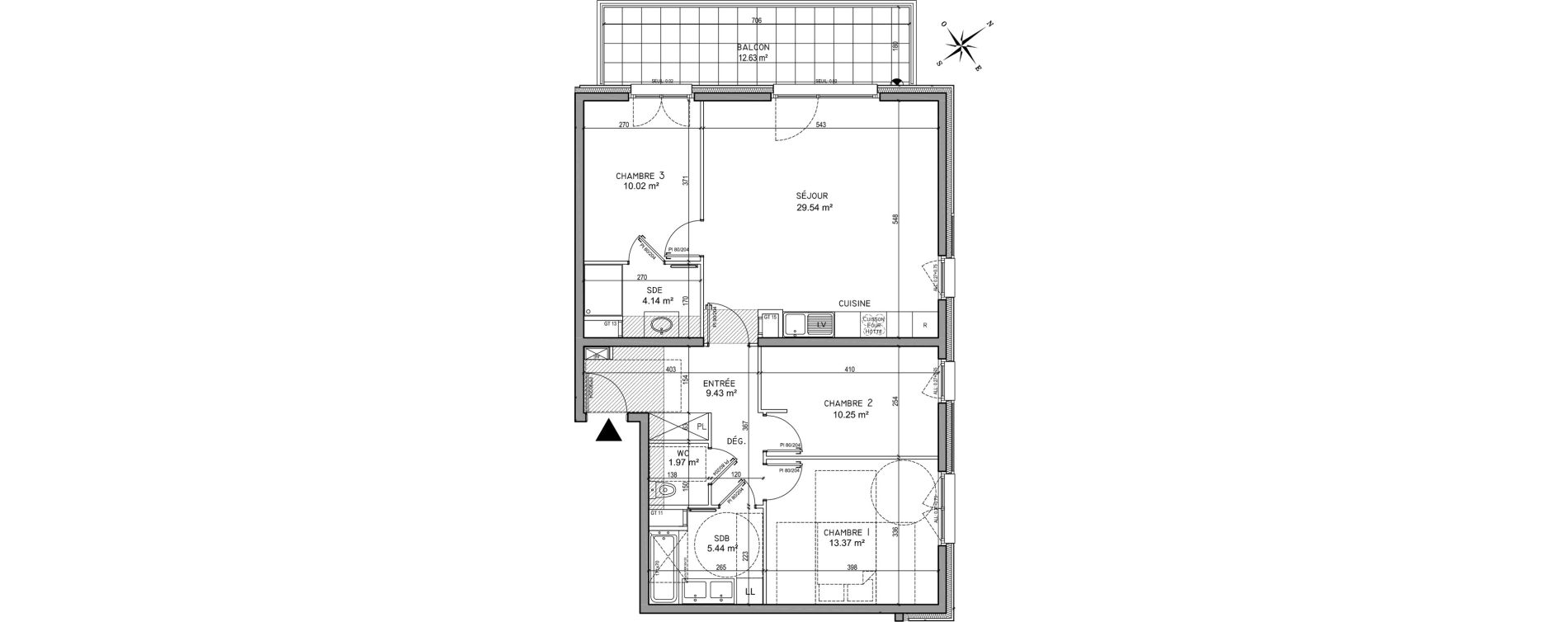 Appartement T4 de 84,16 m2 &agrave; Oberhausbergen Centre
