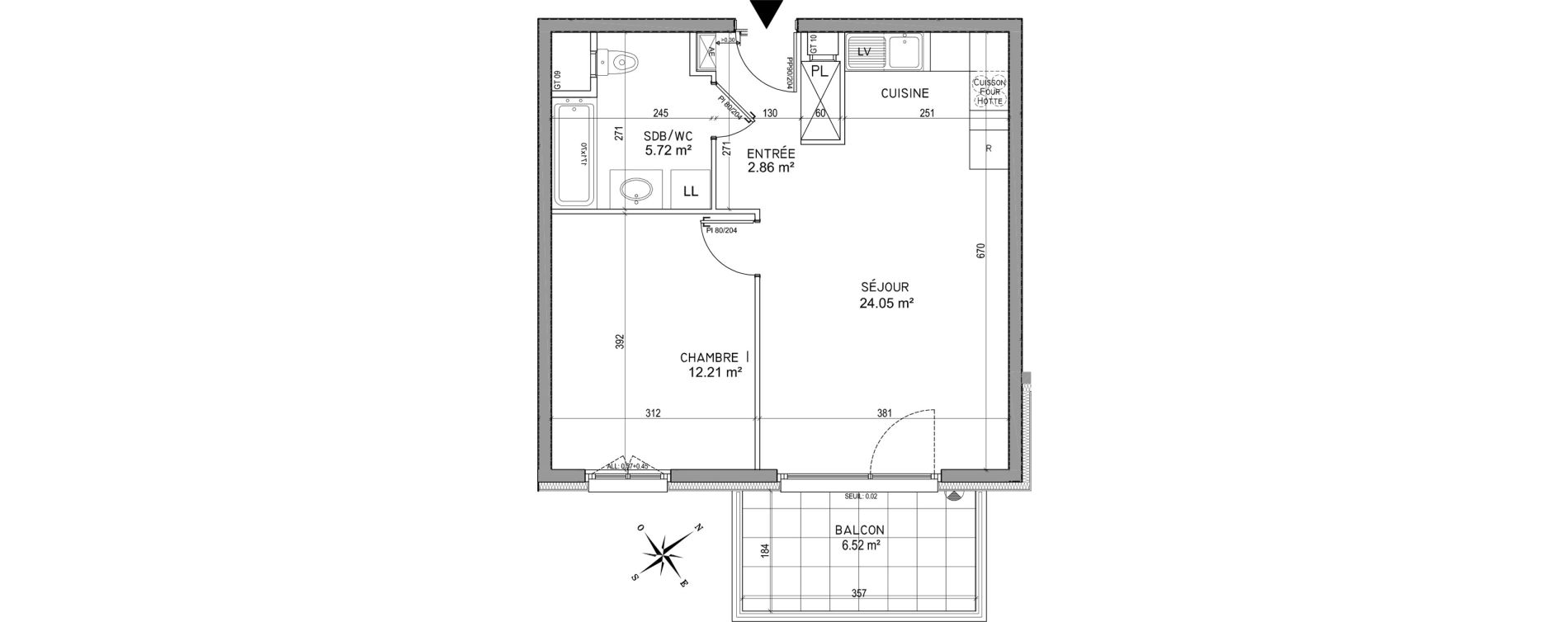 Appartement T2 de 44,84 m2 &agrave; Oberhausbergen Centre
