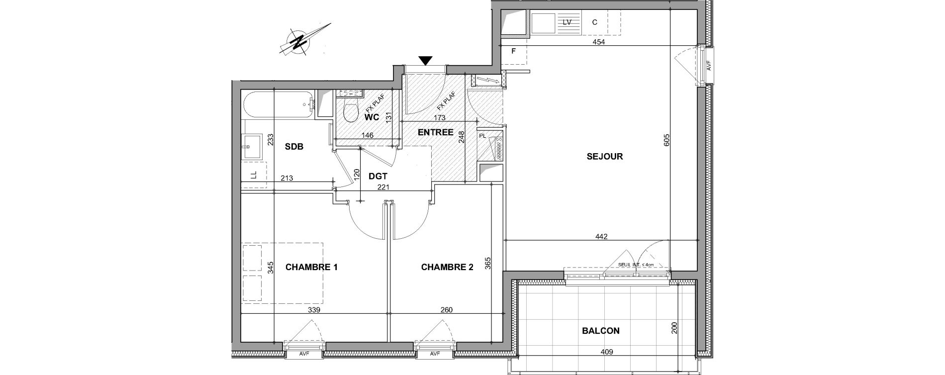 Appartement T3 de 60,69 m2 &agrave; Oberhausbergen Centre