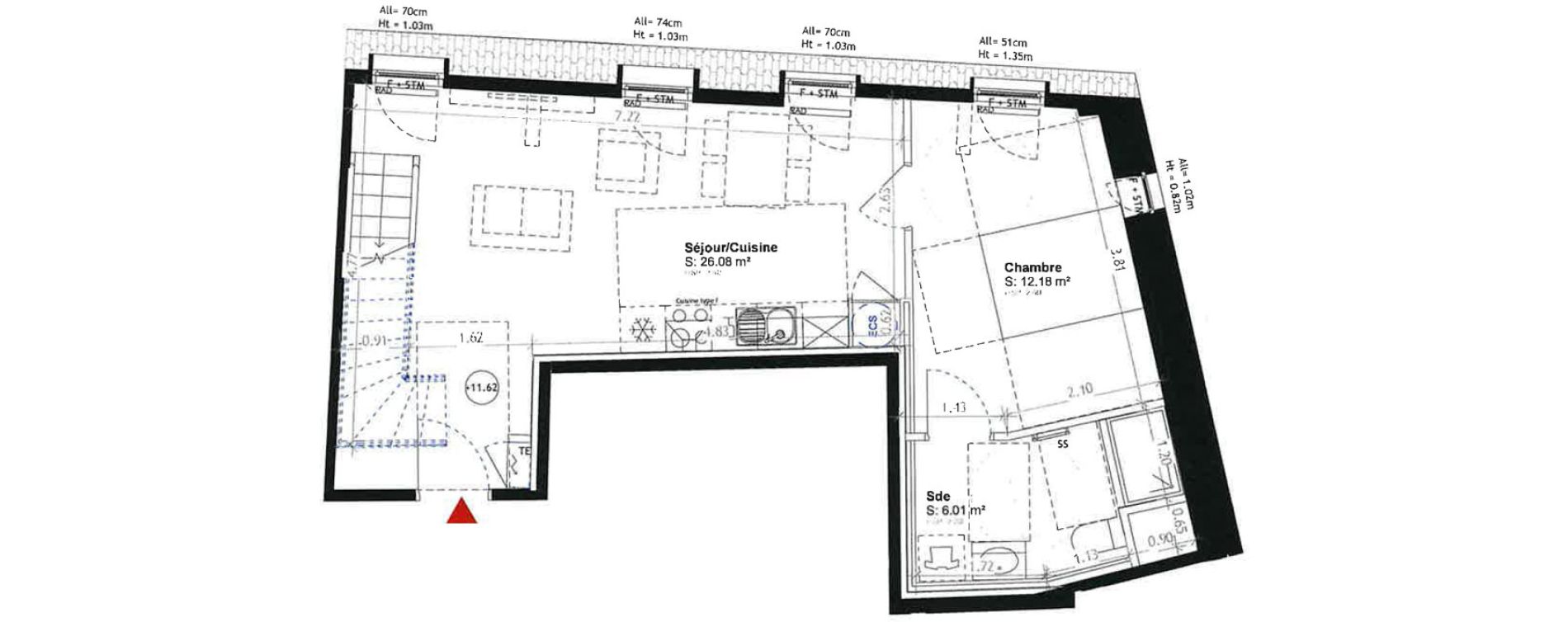 Duplex T3 de 70,67 m2 &agrave; Obernai Centre