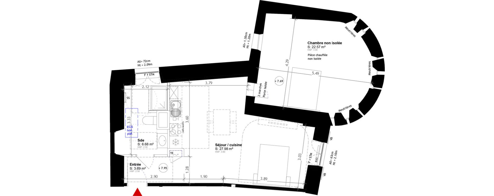 Appartement T2 de 60,91 m2 &agrave; Obernai Centre