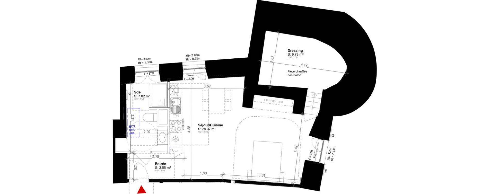 Appartement T1 de 49,68 m2 &agrave; Obernai Centre