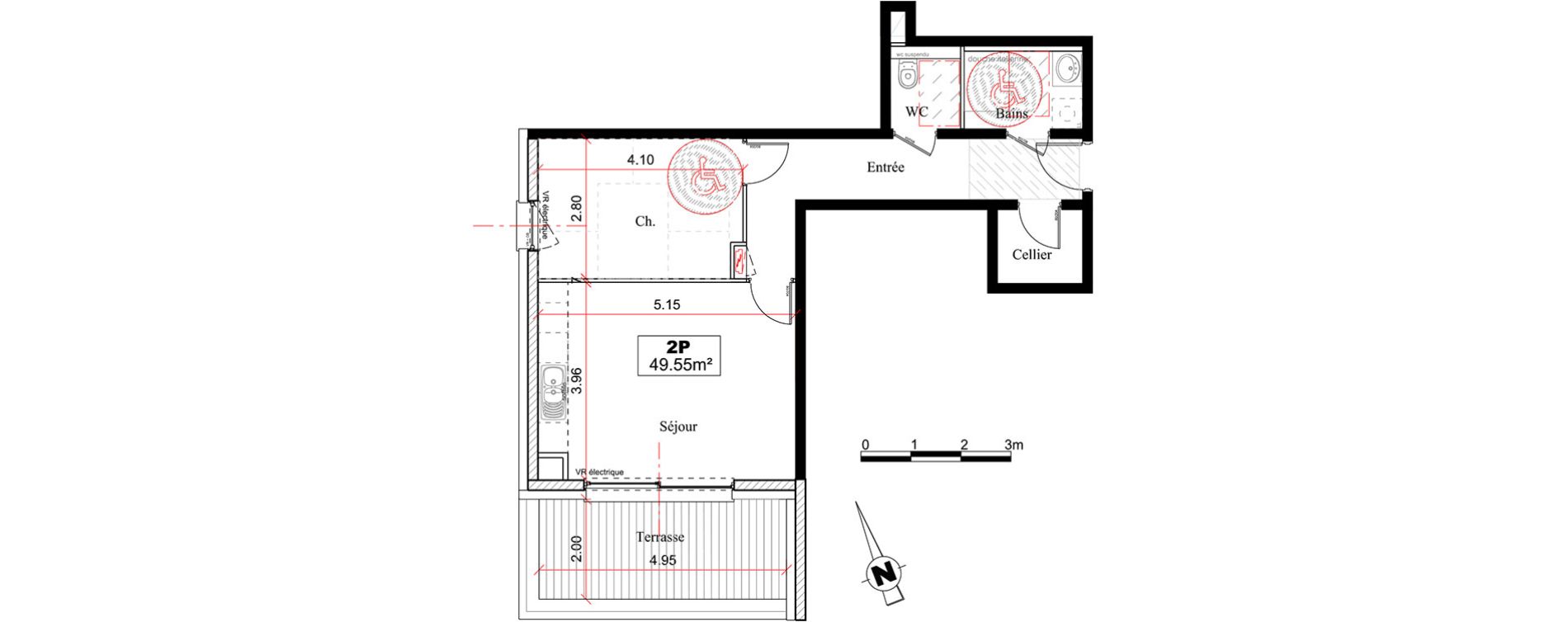 Appartement T2 de 49,55 m2 &agrave; Obernai Centre