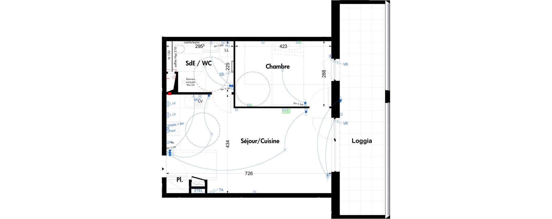 Appartement T2 de 46,89 m2 &agrave; Oberschaeffolsheim Centre