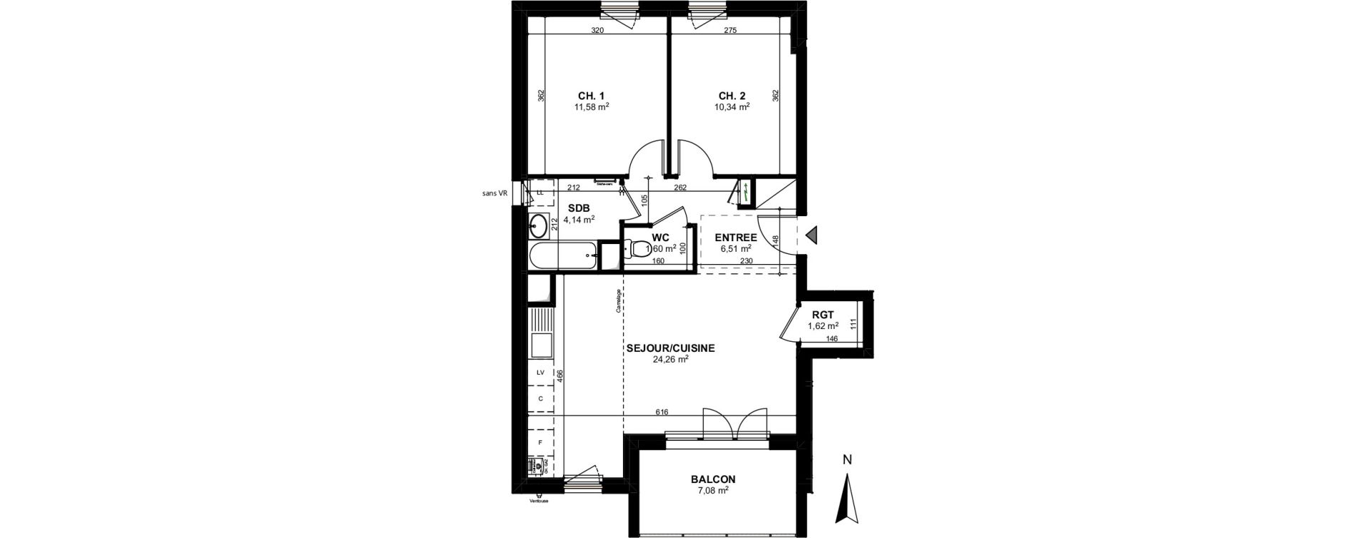 Appartement T3 de 60,05 m2 &agrave; Odratzheim Centre