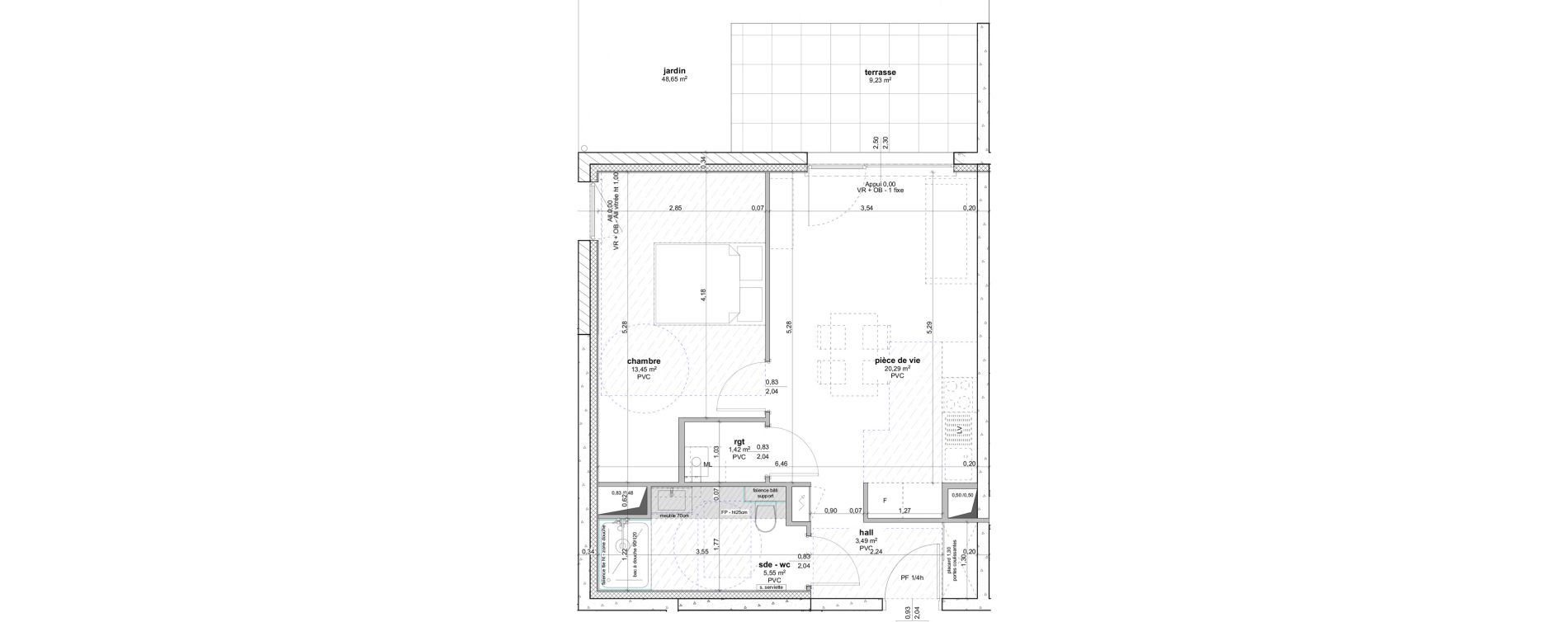 Appartement T2 de 44,20 m2 &agrave; Ottersthal Centre