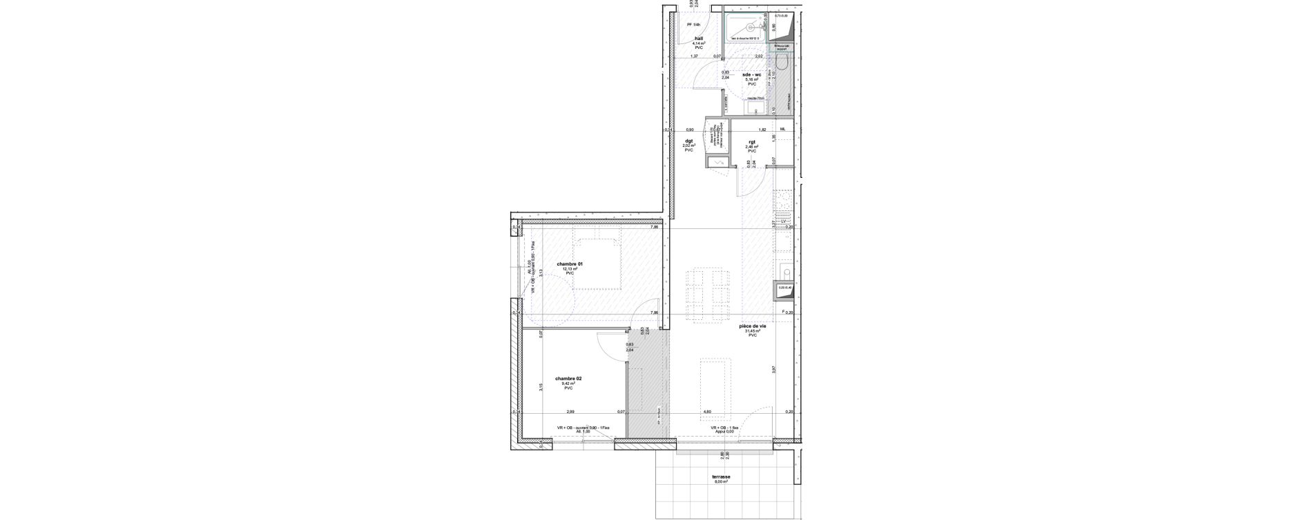 Appartement T3 de 66,78 m2 &agrave; Ottersthal Centre