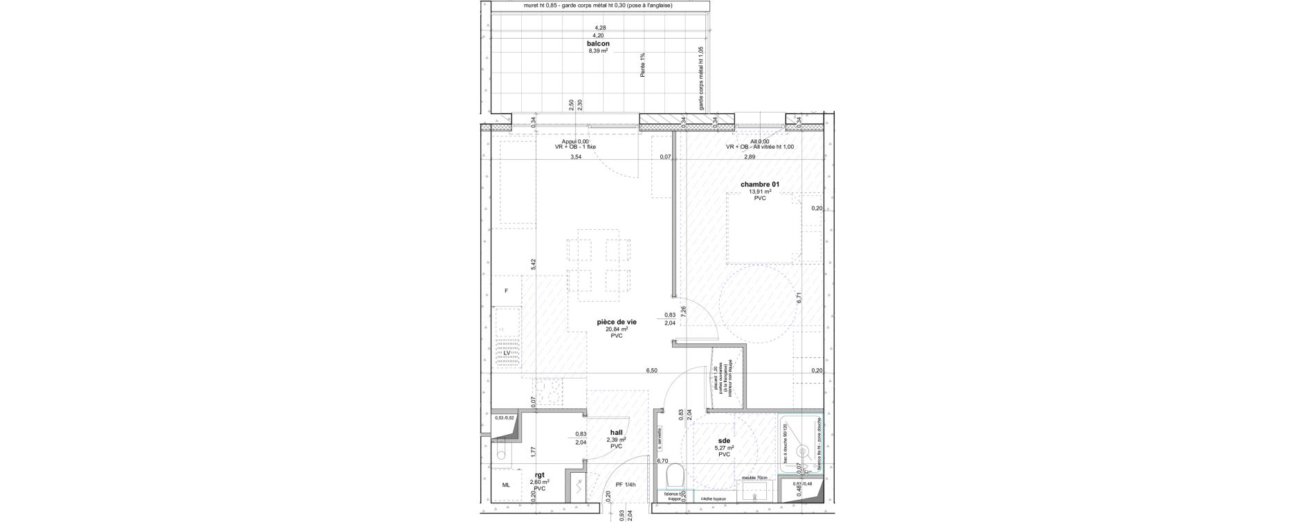 Appartement T2 de 45,01 m2 &agrave; Ottersthal Centre