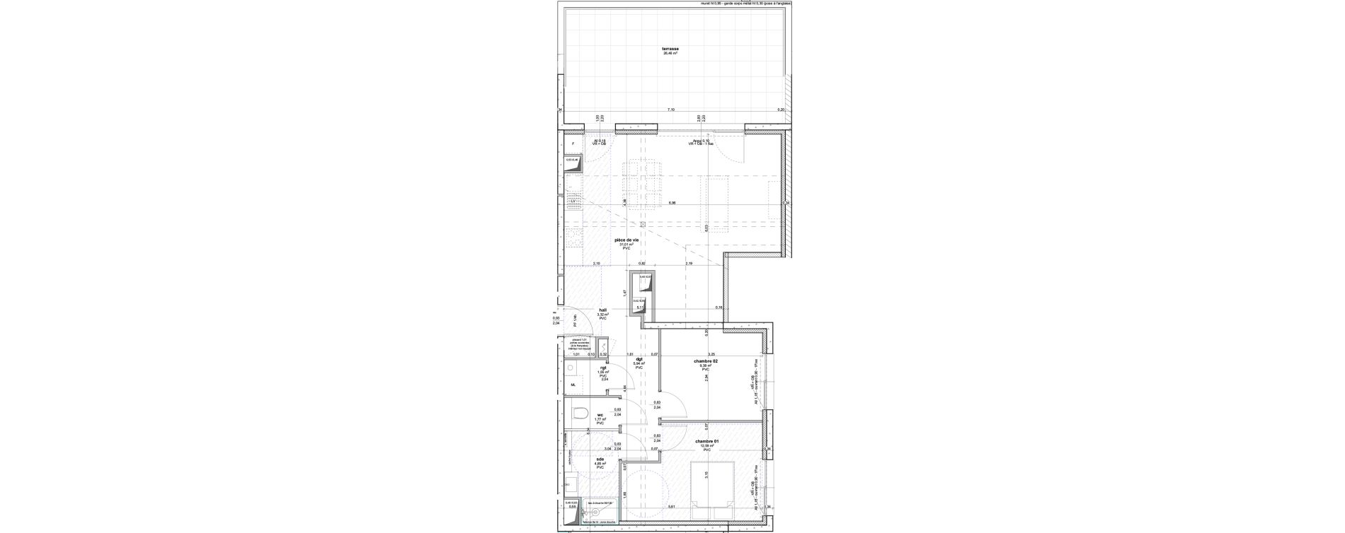 Appartement T3 de 70,41 m2 &agrave; Ottersthal Centre