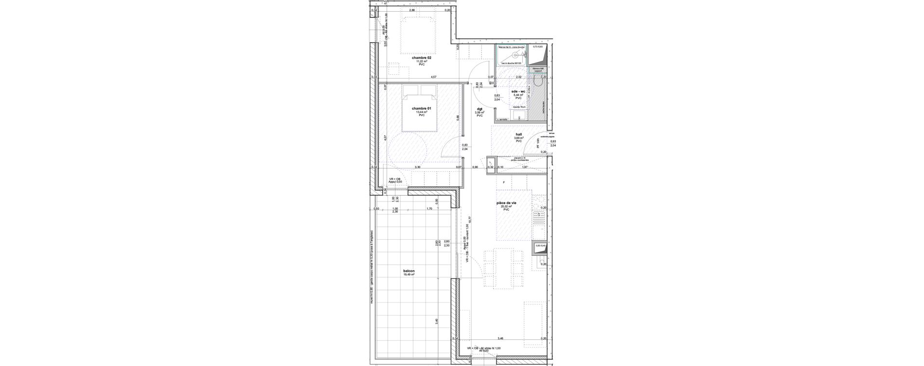Appartement T3 de 62,59 m2 &agrave; Ottersthal Centre