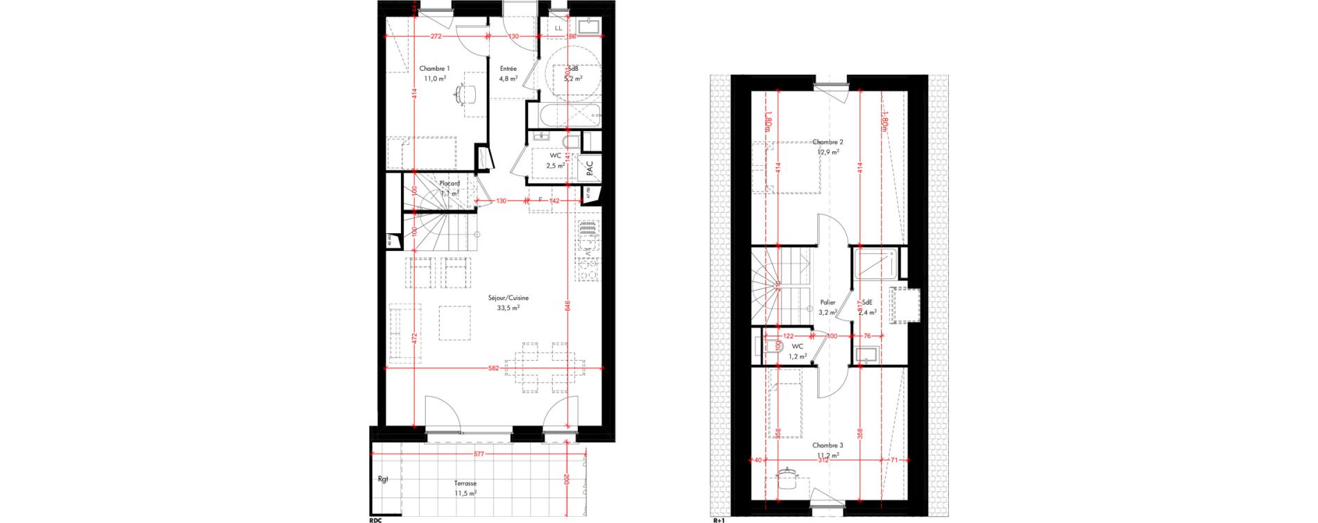 Maison T4 de 89,00 m2 &agrave; Pfulgriesheim Centre