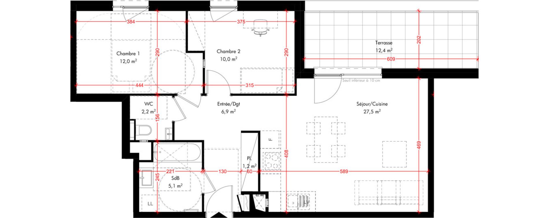 Appartement T3 de 64,90 m2 &agrave; Pfulgriesheim Centre