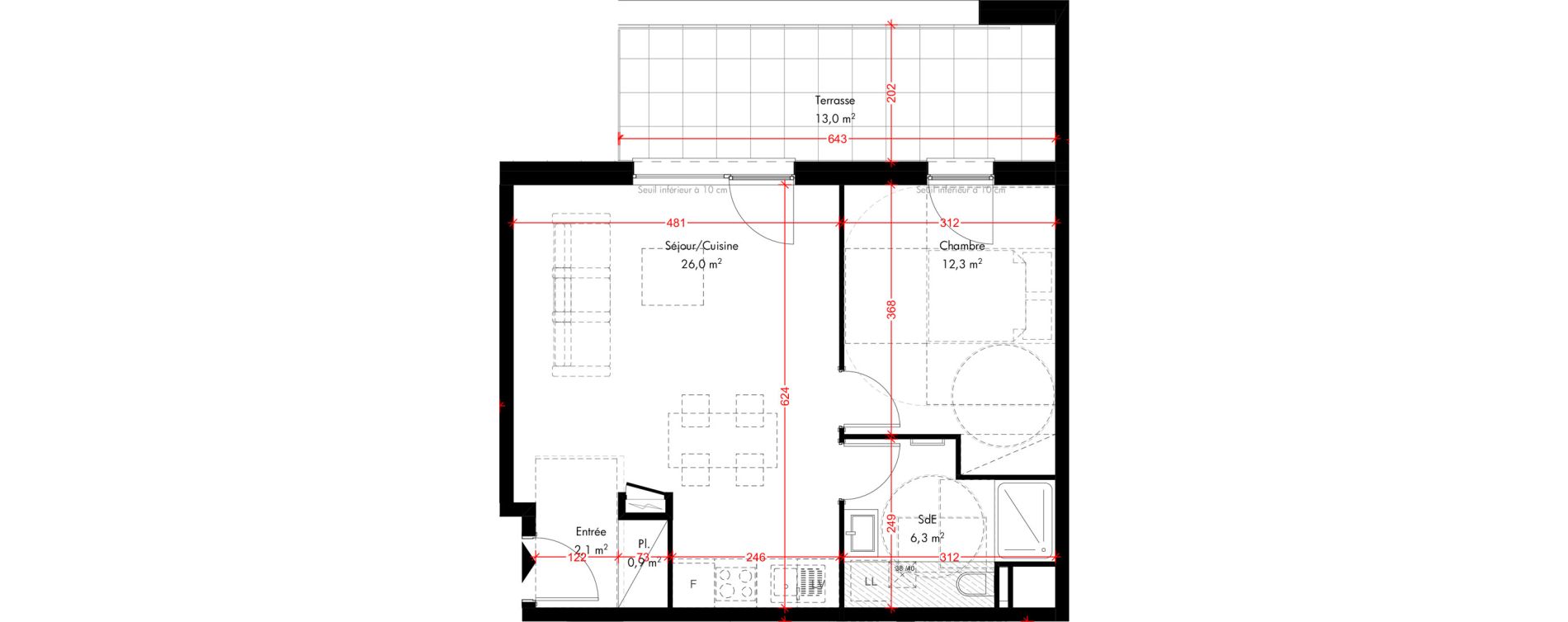 Appartement T2 de 47,60 m2 &agrave; Pfulgriesheim Centre