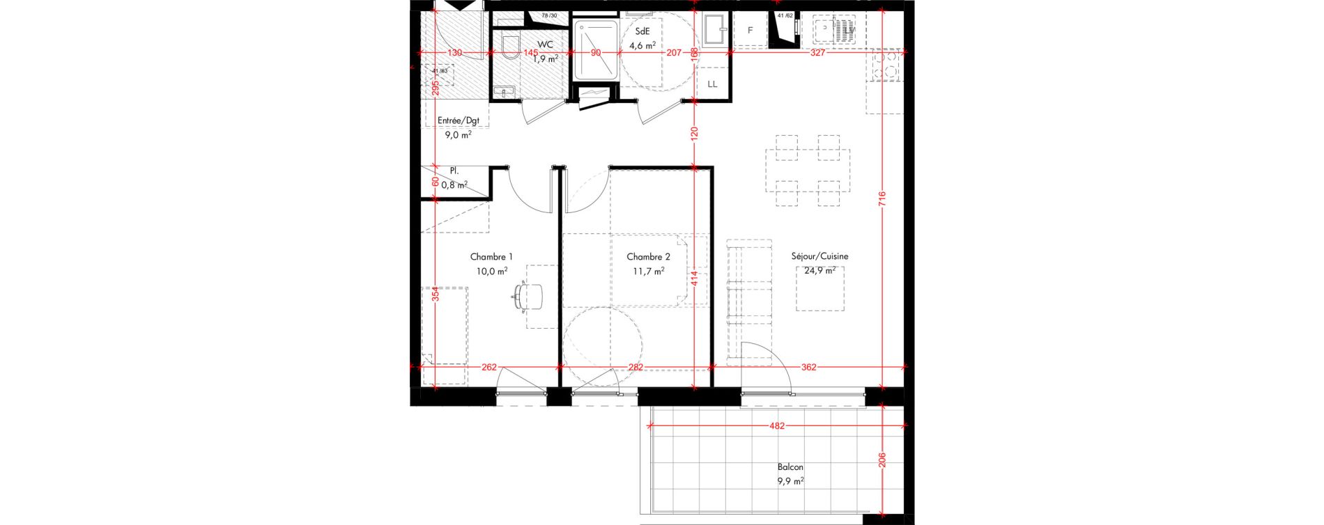 Appartement T3 de 62,90 m2 &agrave; Pfulgriesheim Centre