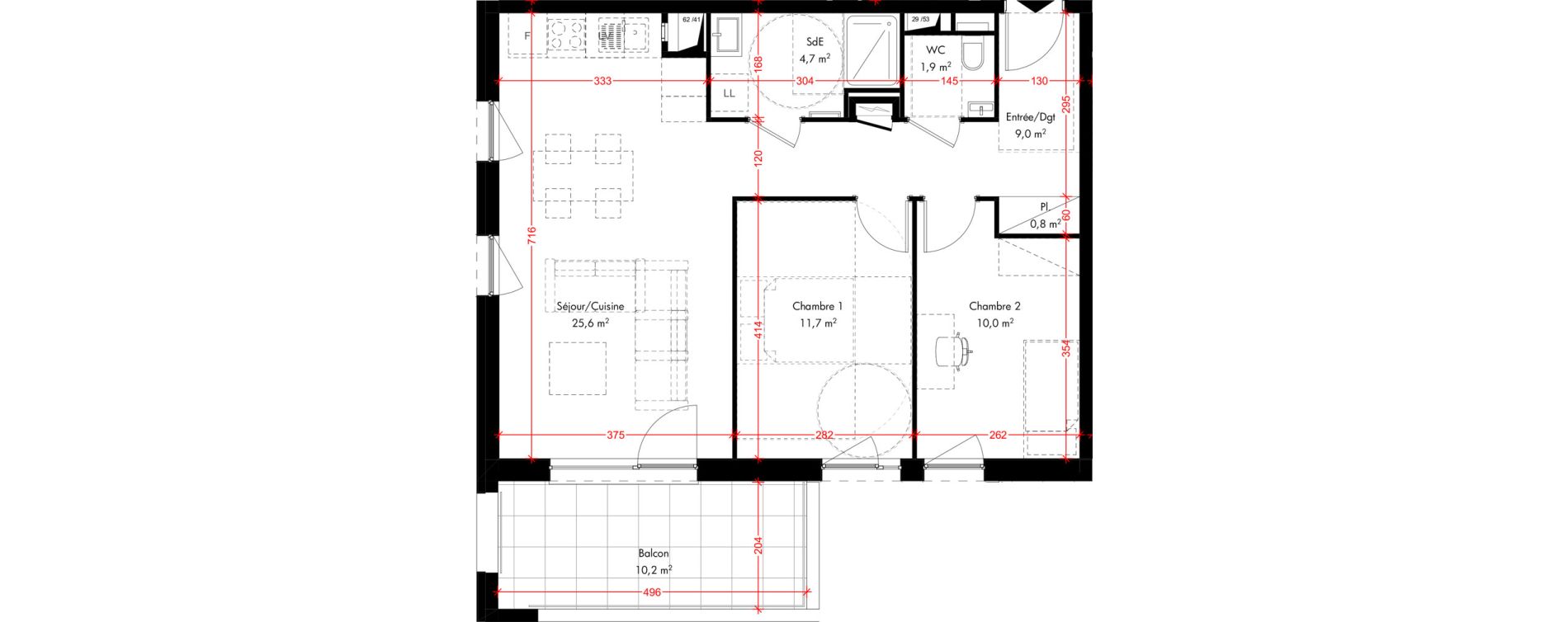 Appartement T3 de 63,70 m2 &agrave; Pfulgriesheim Centre