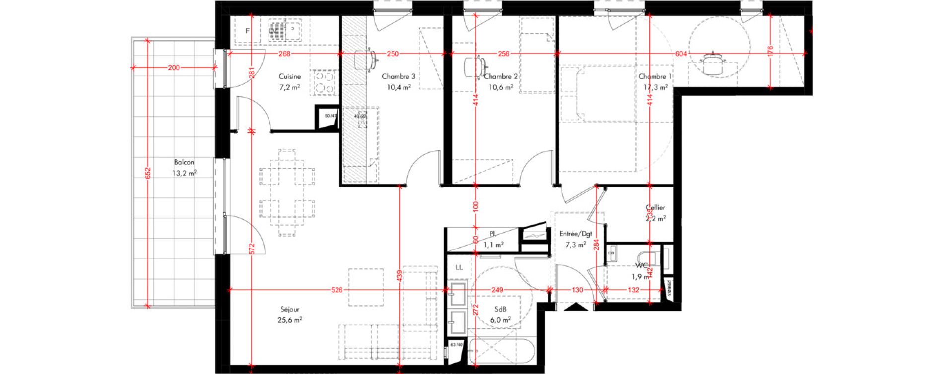 Appartement T4 de 89,60 m2 &agrave; Pfulgriesheim Centre