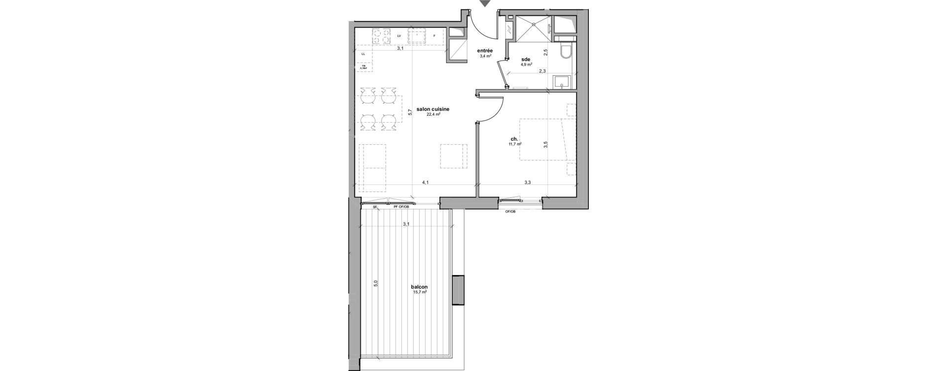 Appartement T2 de 42,40 m2 &agrave; Reichstett Les vergers saint michel