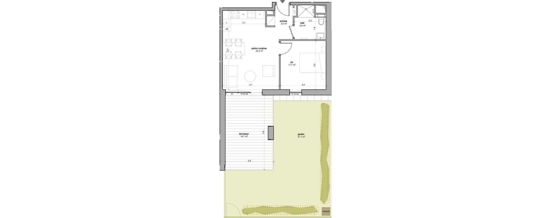 Appartement T2 de 42,40 m2 &agrave; Reichstett Les vergers saint michel
