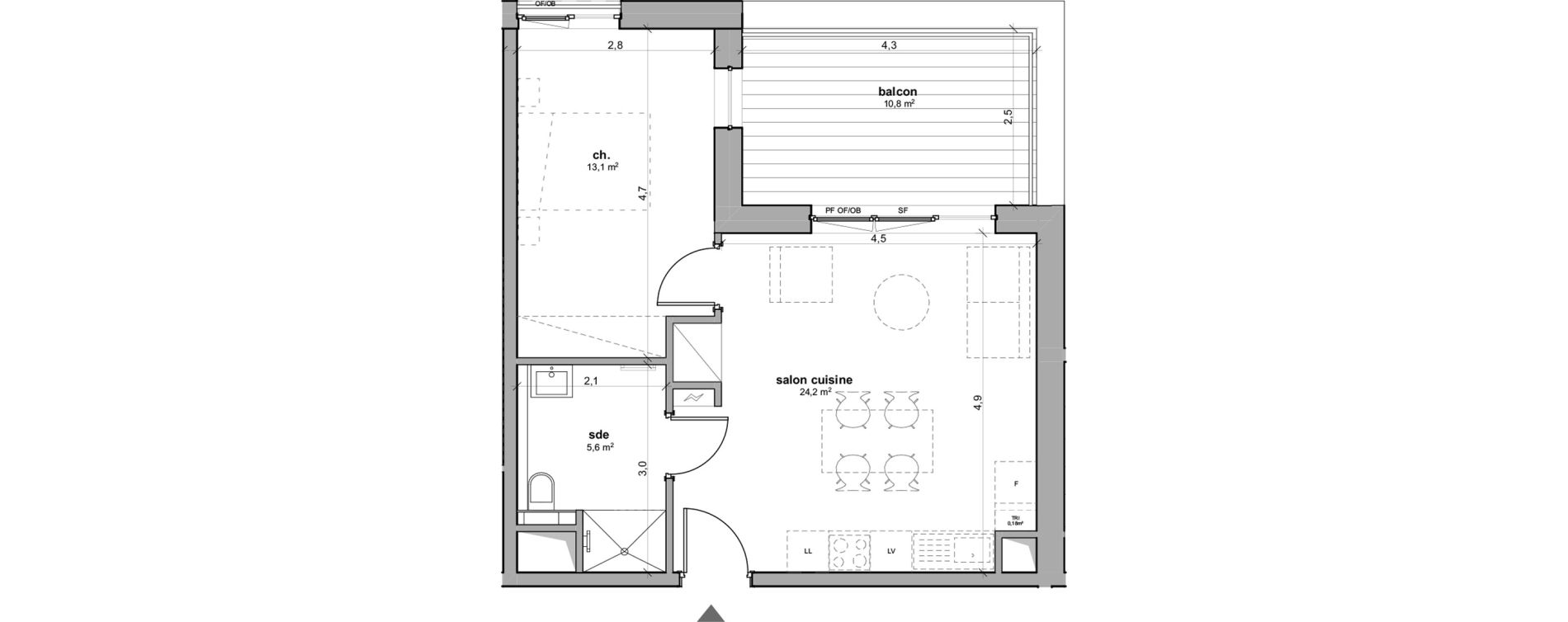 Appartement T2 de 42,90 m2 &agrave; Reichstett Les vergers saint michel