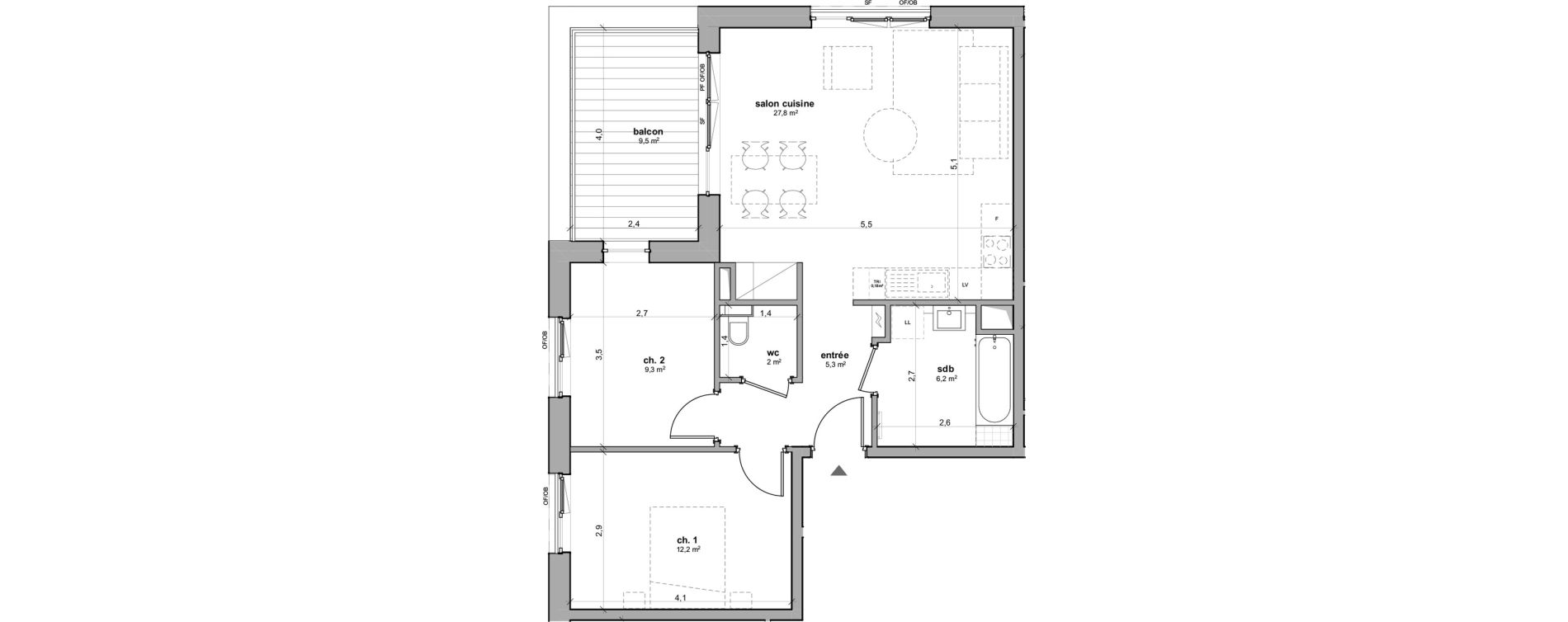 Appartement T3 de 62,80 m2 &agrave; Reichstett Les vergers saint michel