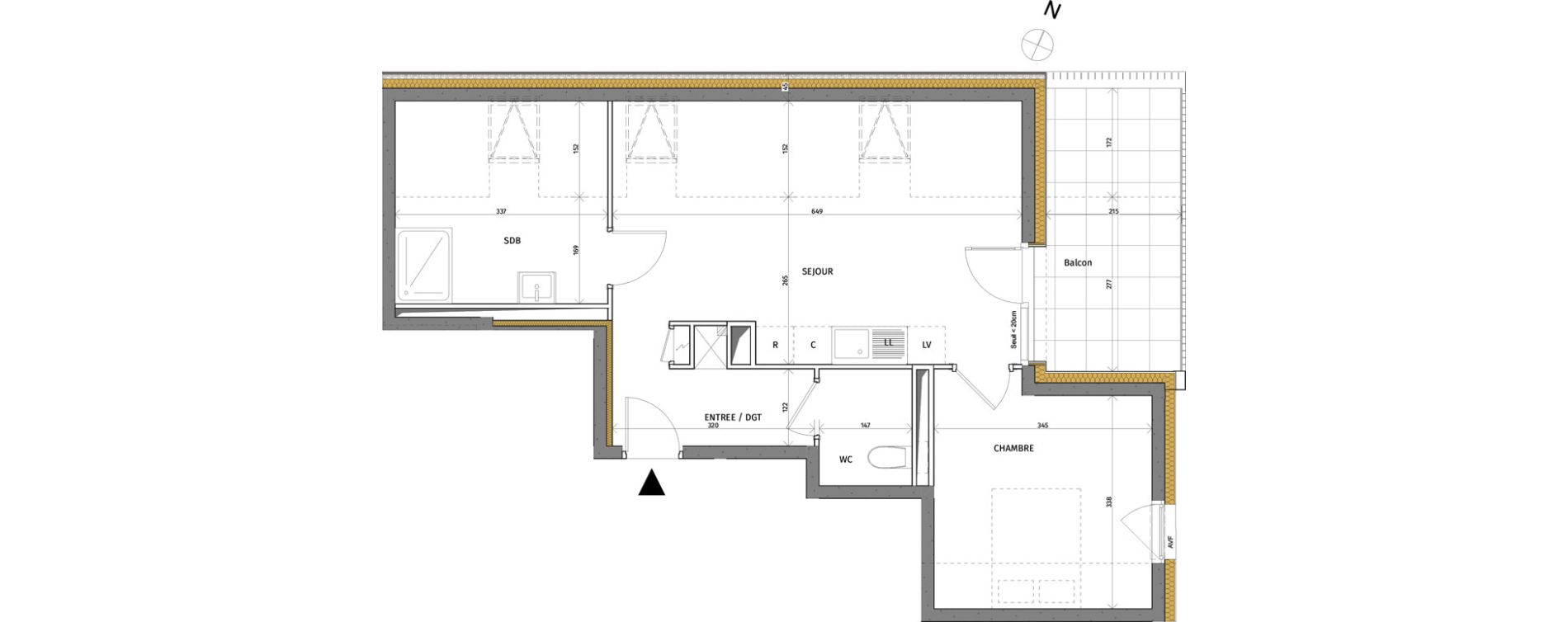 Appartement T2 de 42,68 m2 à Rosheim Centre