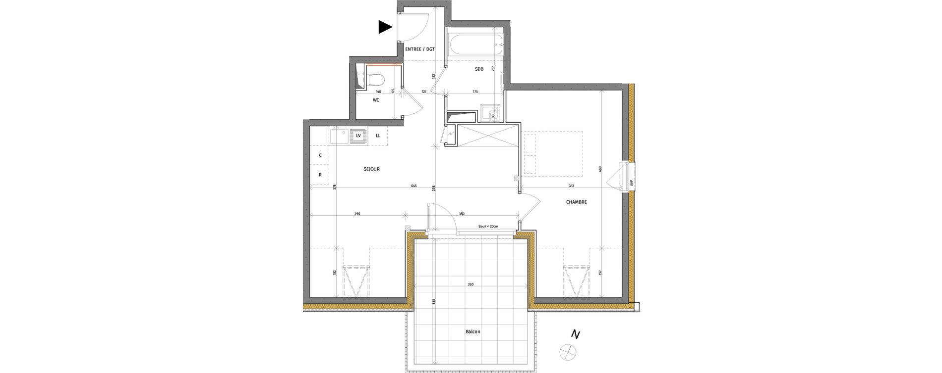 Appartement T2 de 50,21 m2 &agrave; Rosheim Centre